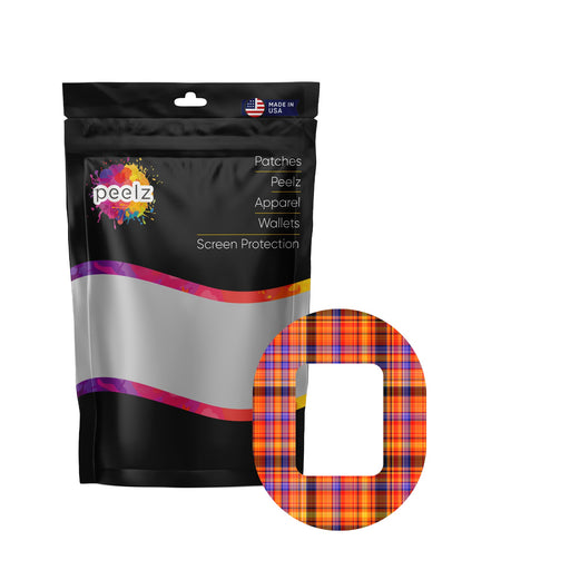 Peelz Pumpkin Plaid Tandem Mobi Patch Tape - Pump Peelz Patch Medical Tape White Smoke 12-Pack (Set of 12 Patches),4-Pack (Set of 4 Patches),1-Patch (One Single Patch)