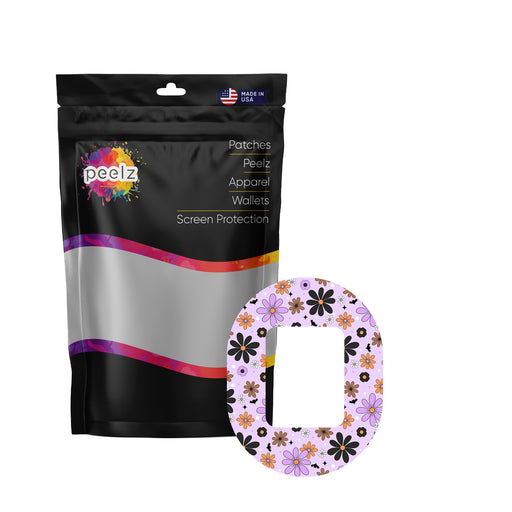 Peelz Batty Blooms Tandem Mobi Patch Tape - Pump Peelz Patch Medical Tape White Smoke 12-Pack (Set of 12 Patches),4-Pack (Set of 4 Patches),1-Patch (One Single Patch)