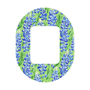 Peelz Blue Blooms Tandem Mobi Decorative Patch Tape - Pump Peelz Patch Medical Tape White Smoke 12-Pack (Set of 12 Patches),4-Pack (Set of 4 Patches),1-Patch (One Single Patch)
