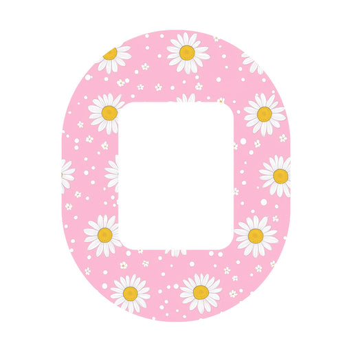 Peelz Spring Daisy Tandem Mobi Decorative Patch Tape - Pump Peelz Patch Medical Tape White Smoke 12-Pack (Set of 12 Patches),4-Pack (Set of 4 Patches),1-Patch (One Single Patch)