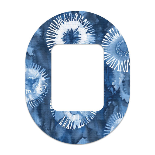 Peelz Monochrome Blue Tie Dye Tandem Mobi Decorative Patch Tape - Pump Peelz Patch Medical Tape White Smoke 12-Pack (Set of 12 Patches),4-Pack (Set of 4 Patches),1-Patch (One Single Patch)