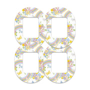 Peelz Rainbow Blooms Tandem Mobi Decorative Patch Tape - Pump Peelz Patch Medical Tape White Smoke 12-Pack (Set of 12 Patches),4-Pack (Set of 4 Patches),1-Patch (One Single Patch)