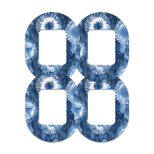 Peelz Monochrome Blue Tie Dye Tandem Mobi Decorative Patch Tape - Pump Peelz Patch Medical Tape White Smoke 12-Pack (Set of 12 Patches),4-Pack (Set of 4 Patches),1-Patch (One Single Patch)