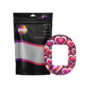 Peelz Sparkly Hearts Tandem Mobi Decorative Patch Tape - Pump Peelz Patch Medical Tape White Smoke 12-Pack (Set of 12 Patches),4-Pack (Set of 4 Patches),1-Patch (One Single Patch)
