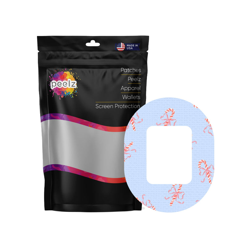 Peelz Candy Cane Lane Tandem Mobi Patch Tape - Pump Peelz Patch Medical Tape White Smoke 12-Pack (Set of 12 Patches),4-Pack (Set of 4 Patches),1-Patch (One Single Patch)