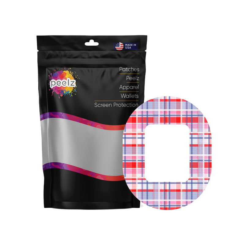 Peelz Party Plaid Tandem Mobi Patch Tape - Pump Peelz Patch Medical Tape White Smoke 12-Pack (Set of 12 Patches),4-Pack (Set of 4 Patches),1-Patch (One Single Patch)