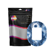 Peelz Monochrome Blue Tie Dye Tandem Mobi Decorative Patch Tape - Pump Peelz Patch Medical Tape White Smoke 12-Pack (Set of 12 Patches),4-Pack (Set of 4 Patches),1-Patch (One Single Patch)