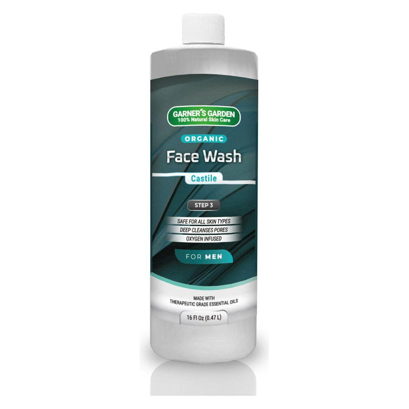 Garner's Garden Organic Face Wash Facial Cleanser Light Gray Men's / 16oz Refill No Foamer