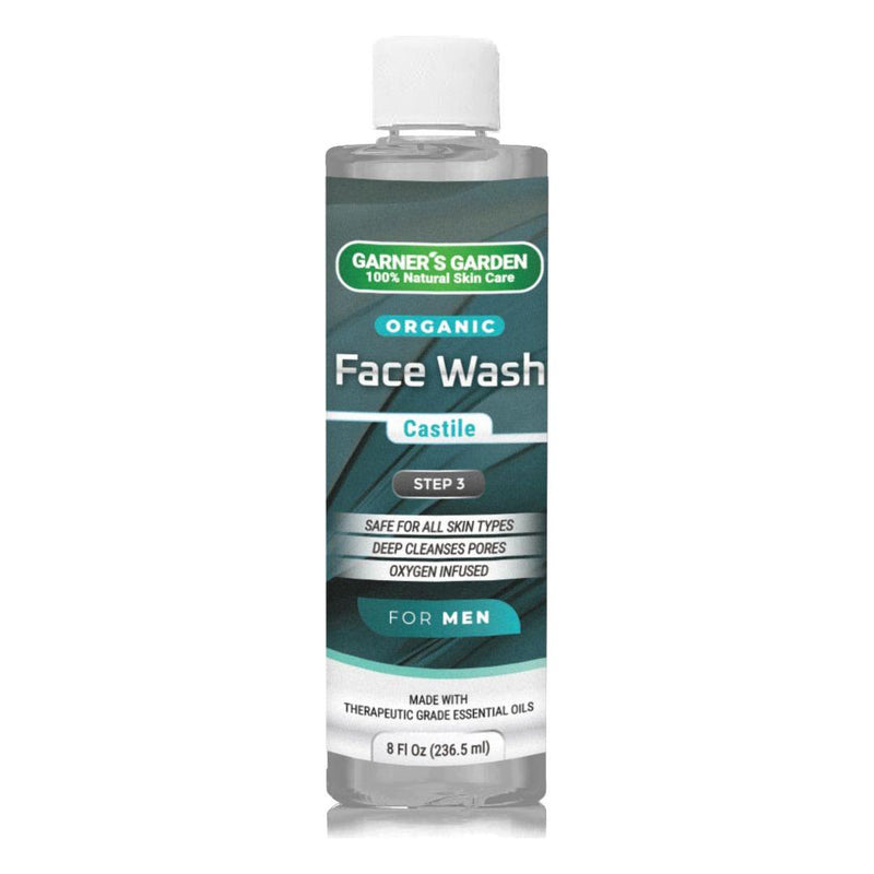 Garner's Garden Organic Face Wash Facial Cleanser Dim Gray Men's / 8oz Refill No Foamer (Suggested Refill)