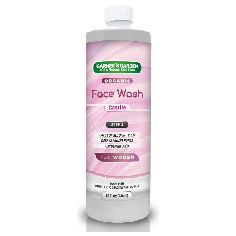 Garner's Garden Organic Face Wash Facial Cleanser White Smoke Women's / 32oz Refill No Foamer (Jumbo Refill)
