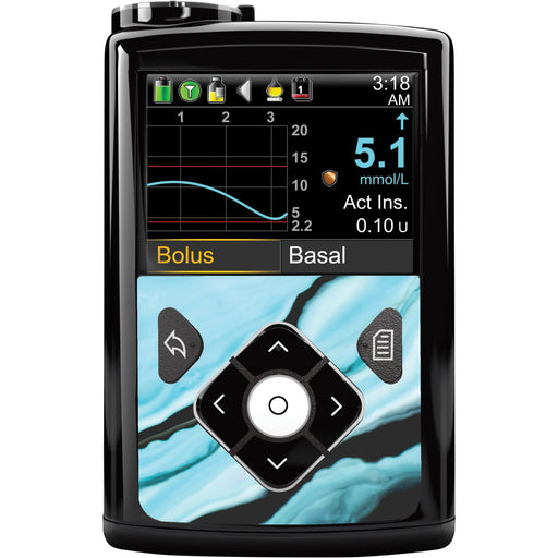 Peelz Modern Marble Sticker for Medtronic MiniMed 770G & 780G Peelz/Stickers Black Whole System Peelz (front back + clip),Front Peelz