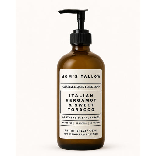 Mom’s Tallow Luxurious Tallow Hand Soap White Smoke Italian Bergamot & Sweet Tobacco