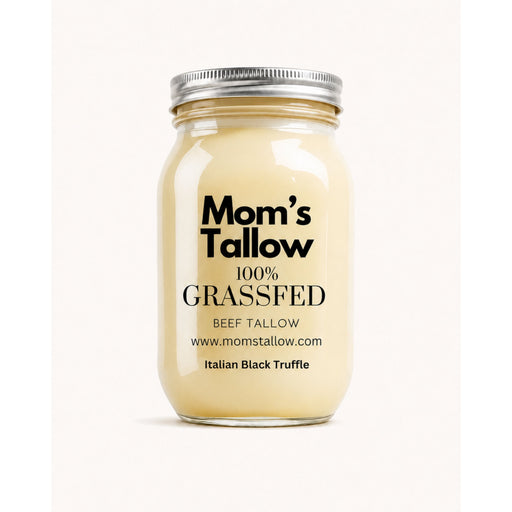 Mom’s Tallow Grass-Fed Beef Tallow Antique White Italian Black Truffle / 16 oz,Italian Black Truffle / 32 oz,Italian Black Truffle / One Gallon- 8.5 pounds