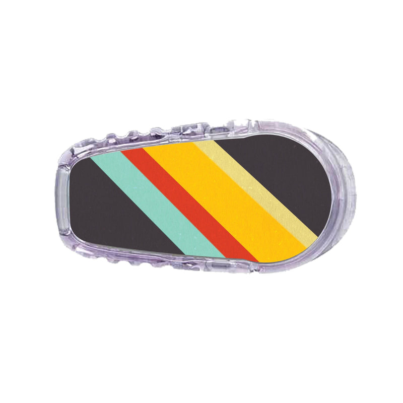 Peelz Monaco Stripes Dexcom G6 Transmitter Sticker Peelz/Stickers White Smoke