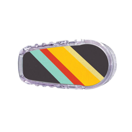 Peelz Monaco Stripes Dexcom G6 Transmitter Sticker Peelz/Stickers White Smoke