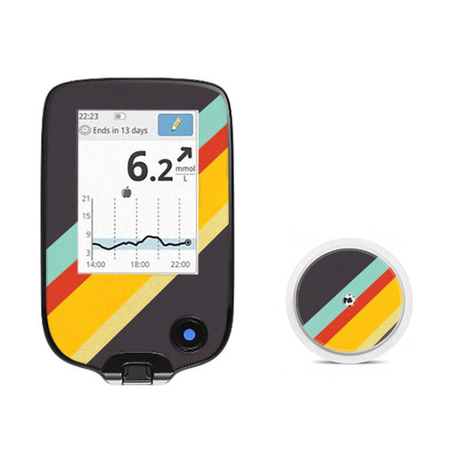Peelz Monaco Stripes Freestyle Libre 2 Peelz/Stickers White Smoke Receiver + Sensor