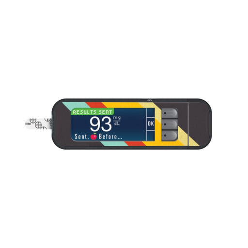 Peelz Monaco Stripes Sticker for Bayer Contour Next Glucometer Peelz/Stickers White Smoke