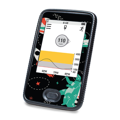 Peelz Monster Space DEXCOM G6 Touchscreen Receiver Peelz/Stickers White Smoke