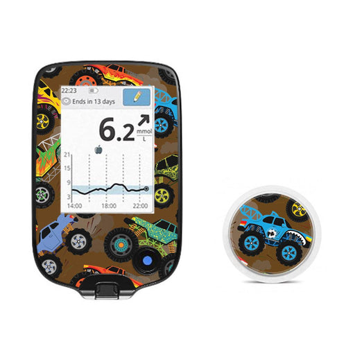Peelz Monster Trucks Freestyle Libre 2 Peelz/Stickers White Smoke Receiver + Sensor
