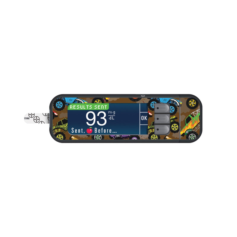 Peelz Monster Trucks Sticker for Bayer Contour Next Glucometer Peelz/Stickers White Smoke