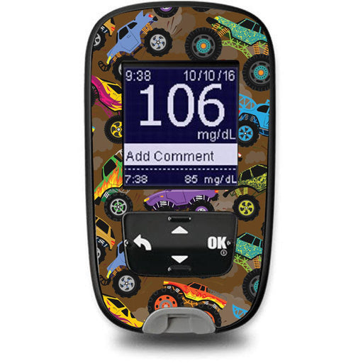 Peelz Monster Trucks Sticker for the Accu-Chek Guide Glucometer Peelz/Stickers White Smoke