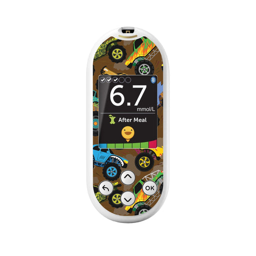 Peelz Monster Trucks for OneTouch Verio Reflect Glucometer Peelz/Stickers White Smoke