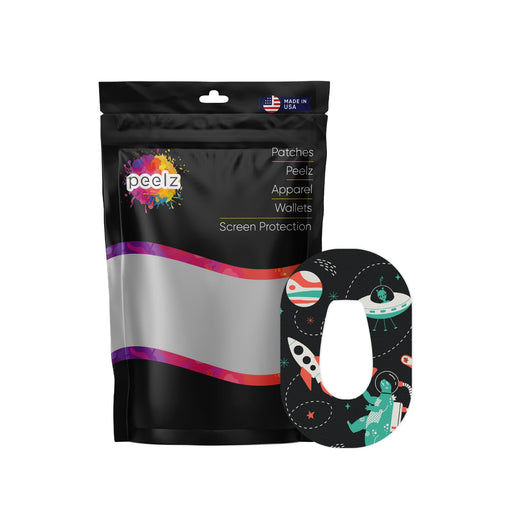 Peelz Monster in Space Dexcom G6 Patch Tape - Pump Peelz Patch Medical Tape White Smoke 12-Pack (Set of 12 Patches),4-Pack (Set of 4 Patches)
