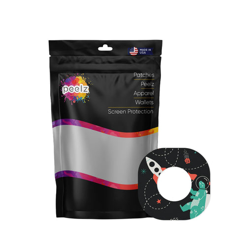 Peelz Monster in Space Dexcom G7 and Stelo Patch Tape - Pump Peelz Patch Medical Tape White Smoke 12-Pack (Set of 12 Patches)