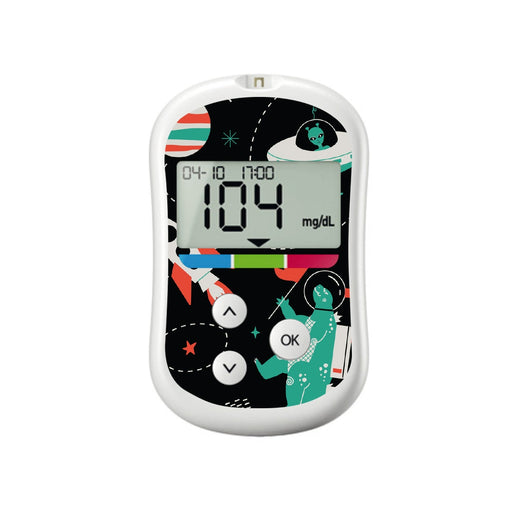 Peelz Monster in Space for OneTouch Verio Flex Glucometer Peelz/Stickers Black