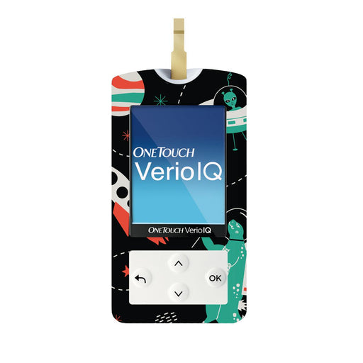 Peelz Monster in Space for OneTouch Verio IQ Glucometer Peelz/Stickers White Smoke