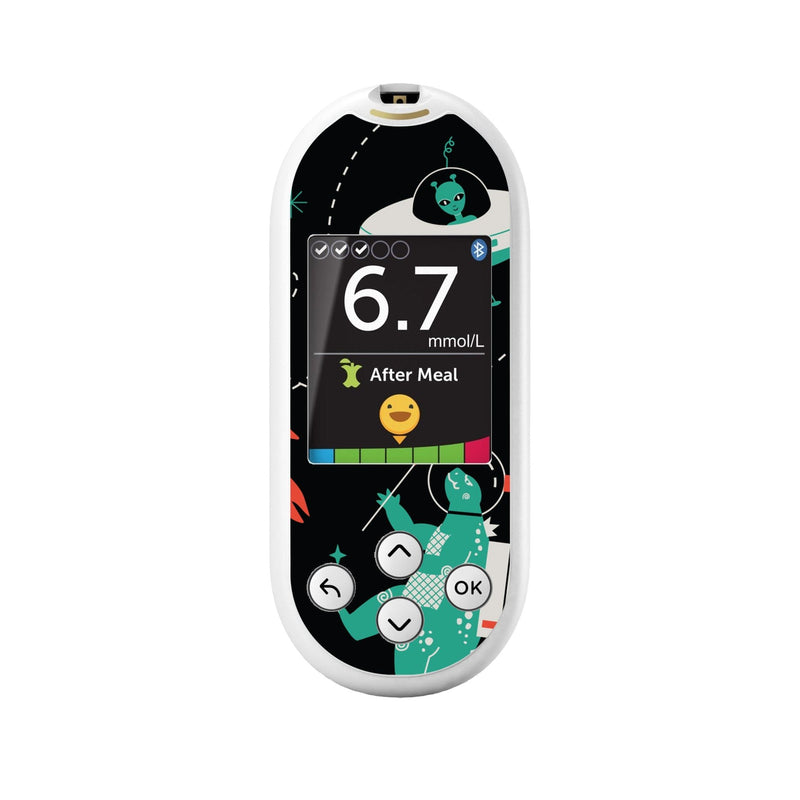 Peelz Monster in Space for OneTouch Verio Reflect Glucometer Peelz/Stickers Black