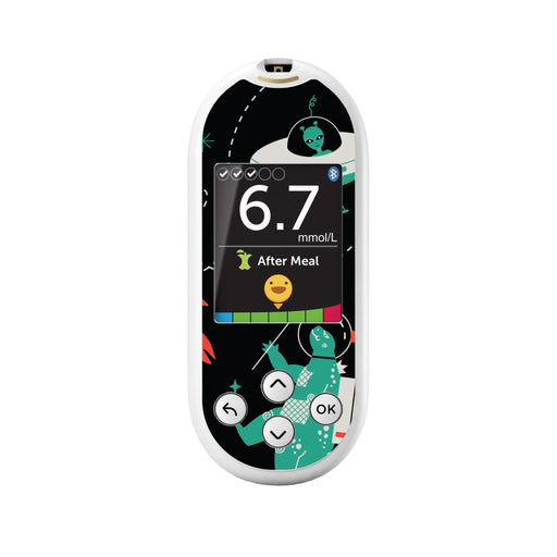 Peelz Monster in Space for OneTouch Verio Reflect Glucometer Peelz/Stickers Black