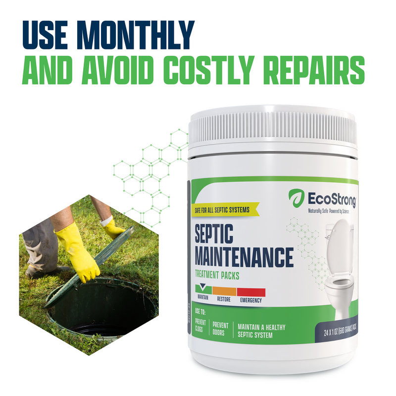 EcoStrong Septic Tank Treatment Packs Drain & Septic > Septic System Maintenance White Smoke 24 x 1 oz packs,12 x 1 oz Packs,6 x 1 oz packs
