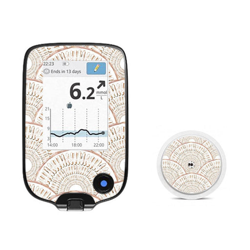 Peelz Mosaic Freestyle Libre 2 Peelz/Stickers White Smoke Receiver + Sensor