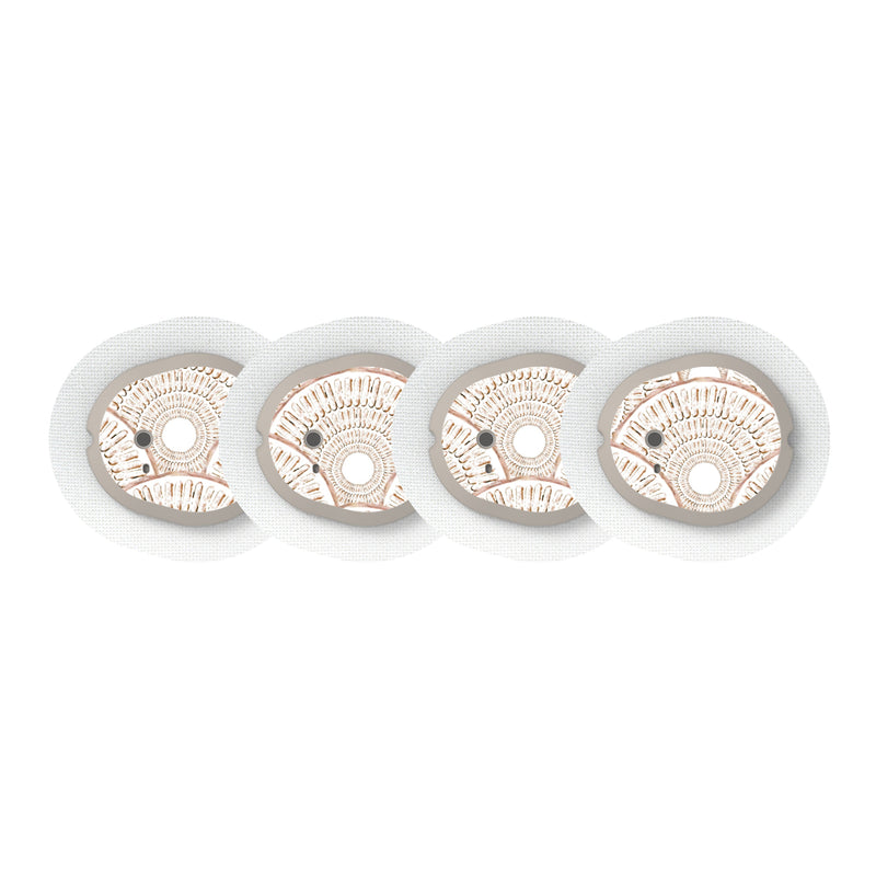 Peelz Mosaic Sticker Designed for the DEXCOM G7 and Stelo Transmitter Peelz/Stickers White Smoke 4-pack (Set of 4 Stickers)