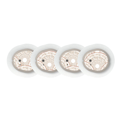 Peelz Mosaic Sticker Designed for the DEXCOM G7 and Stelo Transmitter Peelz/Stickers White Smoke 4-pack (Set of 4 Stickers)