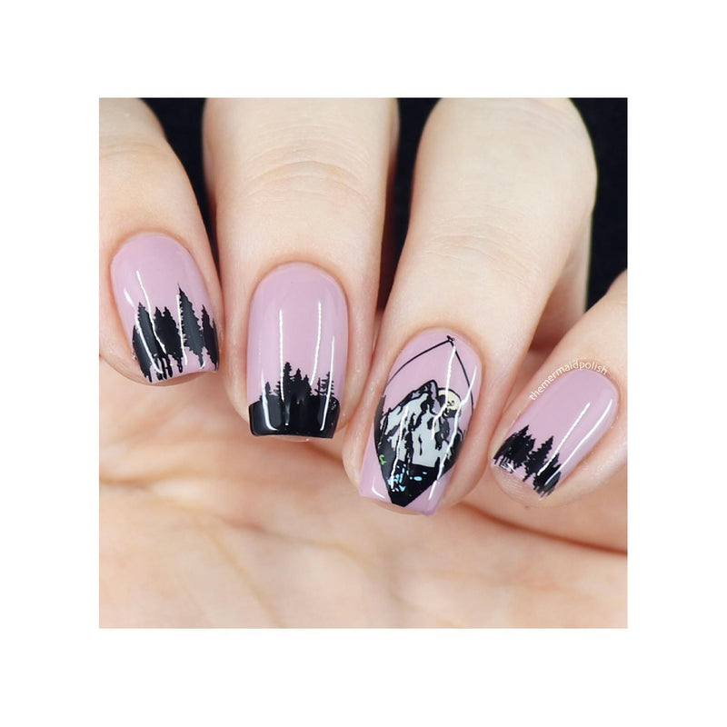 UberChic Beauty Modern Mountainscapes Stamping Plate Gray