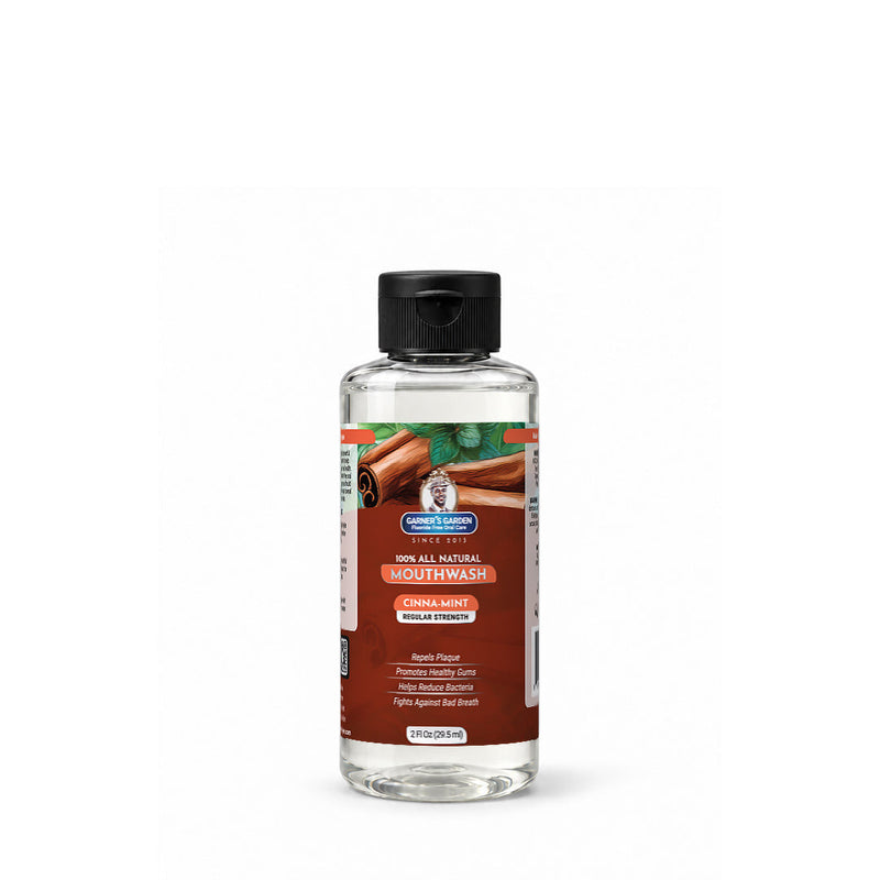 Garner's Garden Travel Sized - Natural Mouthwash | H2O2 | Fluoride Free Oral Care White Smoke 2 oz / Regular Strength / Cinna Mint