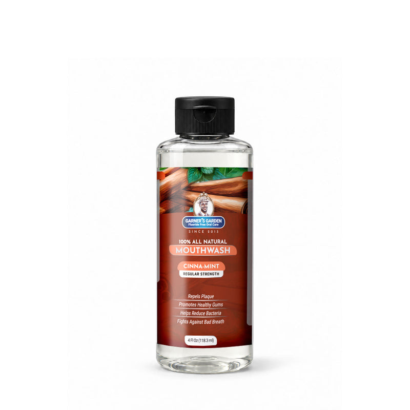 Garner's Garden Travel Sized - Natural Mouthwash | H2O2 | Fluoride Free Oral Care White Smoke 4 oz / Regular Strength / Cinna Mint