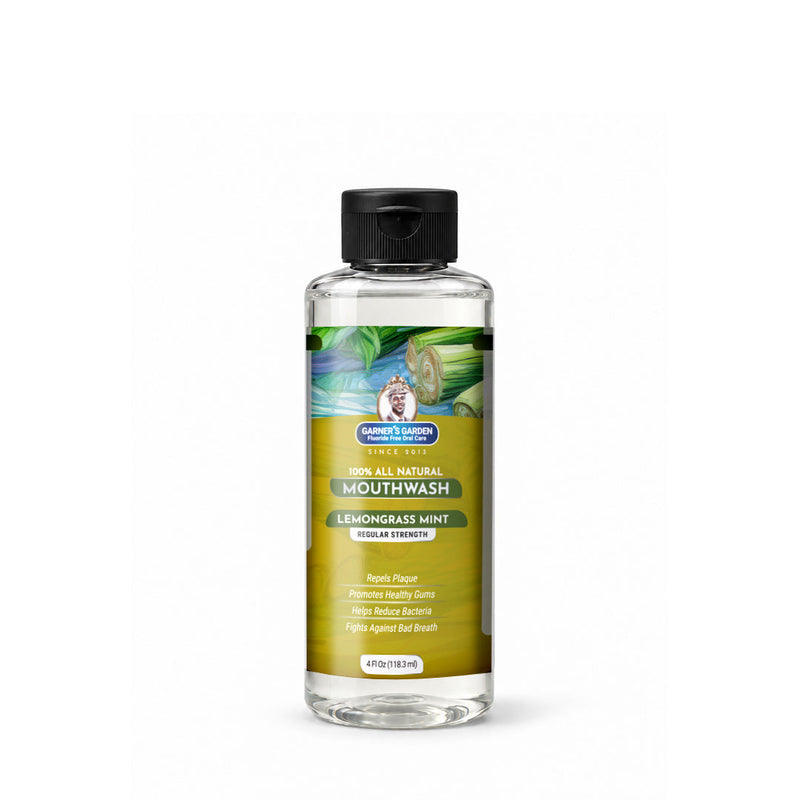 Garner's Garden Travel Sized - Natural Mouthwash | H2O2 | Fluoride Free Oral Care White Smoke 4 oz / Regular Strength / Lemongrass Mint