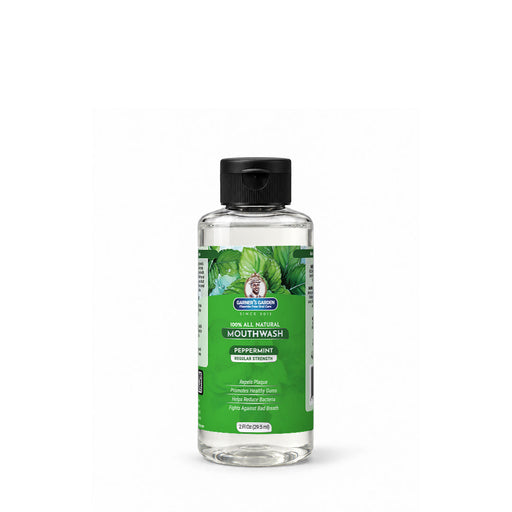 Garner's Garden Travel Sized - Natural Mouthwash | H2O2 | Fluoride Free Oral Care White Smoke 2 oz / Regular Strength / Peppermint (Original)
