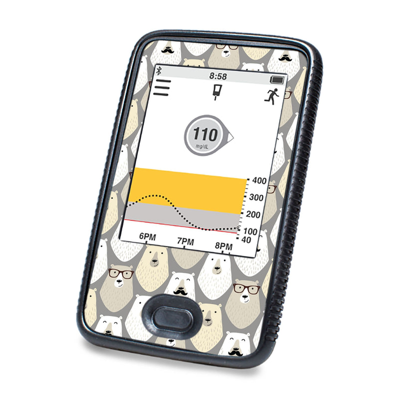 Peelz Mr. Bear Designed for DEXCOM G6 Touchscreen Receiver Peelz/Stickers White Smoke