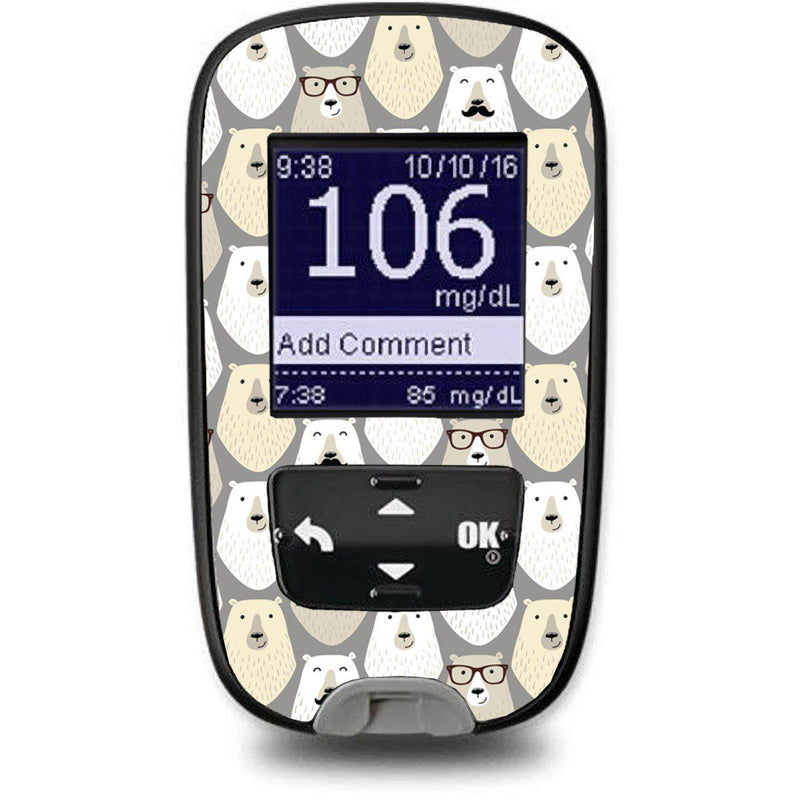Peelz Mr. Bear for the Accu-Chek Guide Glucometer Peelz/Stickers White Smoke