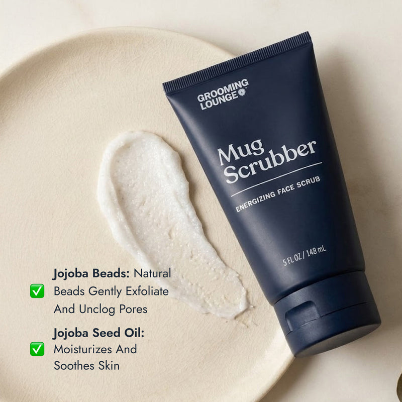 Grooming Lounge Grooming Lounge Mug Scrubber - Best Skin Scrub For Men Face Scrubs Light Gray