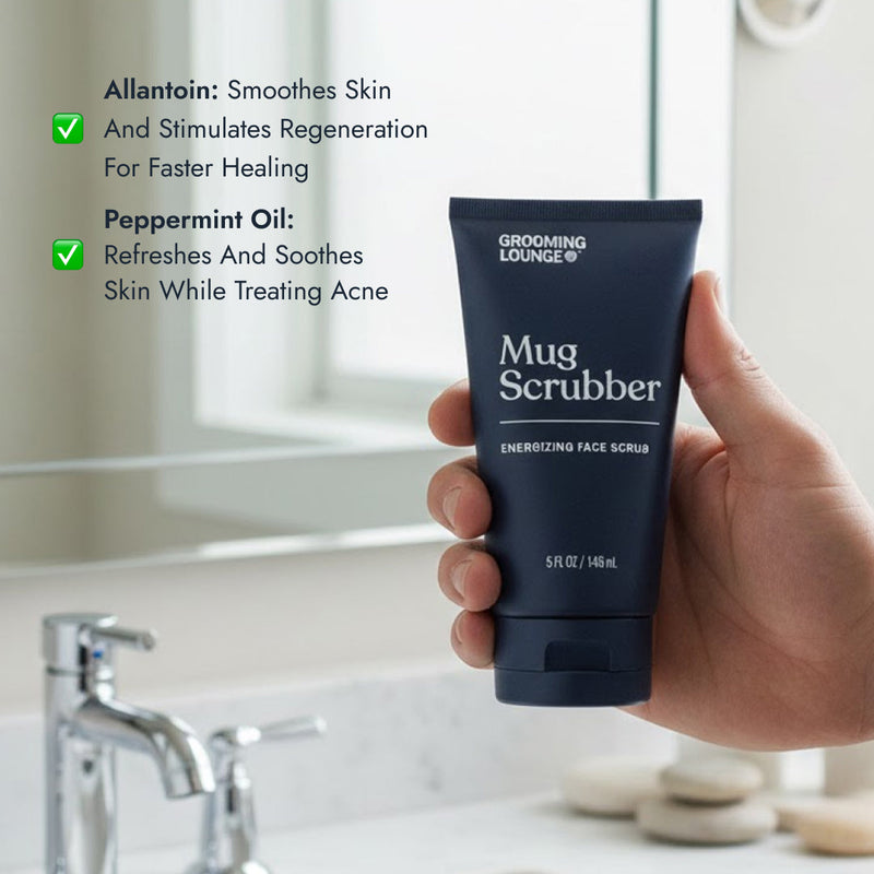Grooming Lounge Grooming Lounge Mug Scrubber - Best Skin Scrub For Men Face Scrubs Light Gray