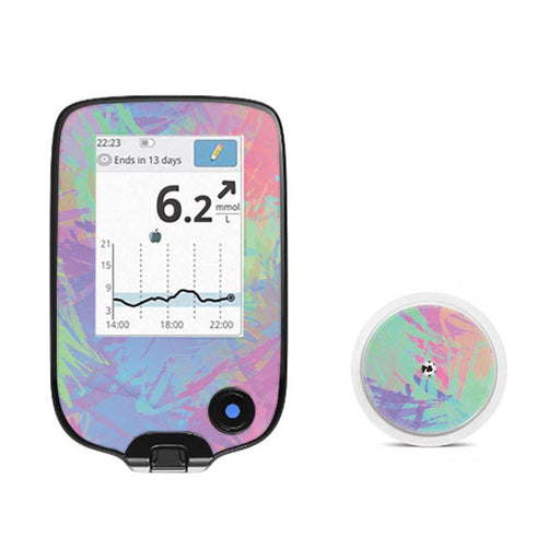 Peelz Multi-Color for Freestyle Libre 2 Peelz/Stickers White Smoke Receiver + Sensor