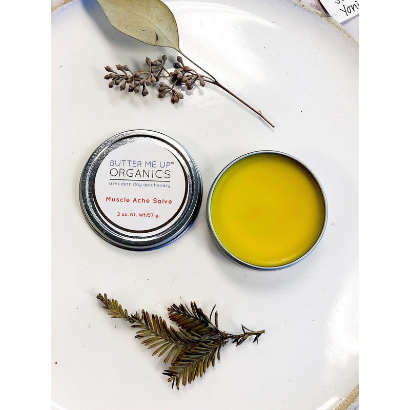 Butter Me Up Organics Organic Muscle Ache Salve w/ Cayenne / ZERO WASTE / Plastic Free Body Antique White