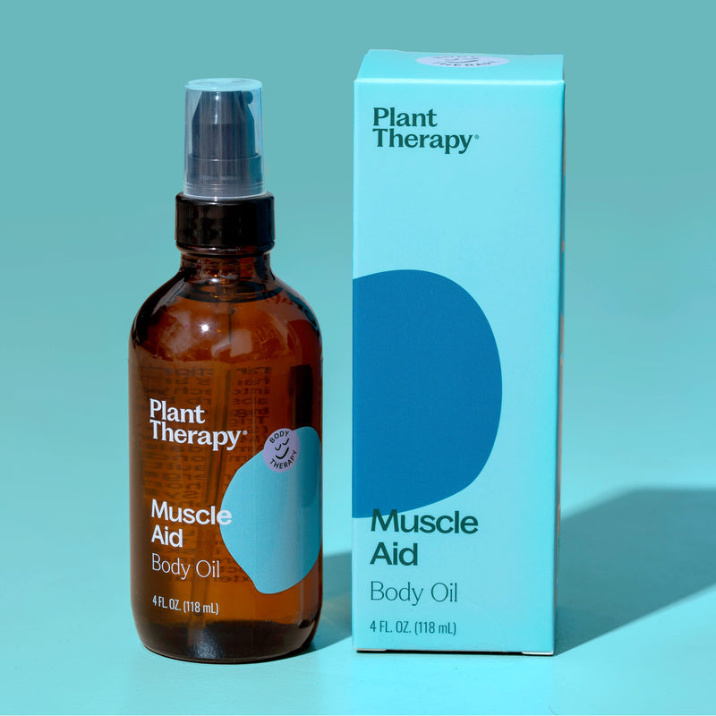 Plant Therapy Muscle Aid Body Oil Body Care Medium Aquamarine 4 oz