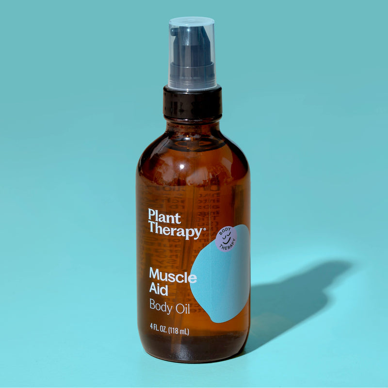 Plant Therapy Muscle Aid Body Oil Body Care Medium Aquamarine 4 oz