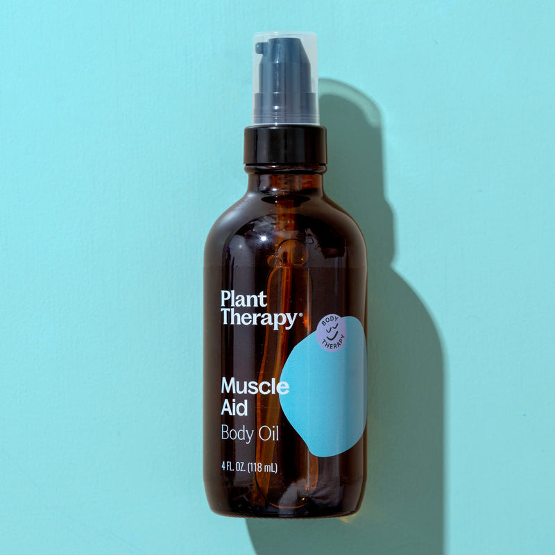 Plant Therapy Muscle Aid Body Oil Body Care Sky Blue 4 oz